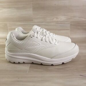 Brooks Addiction Walker 2 Women 9.5 Narrow 2A White Leather Slip Resistant Shoes